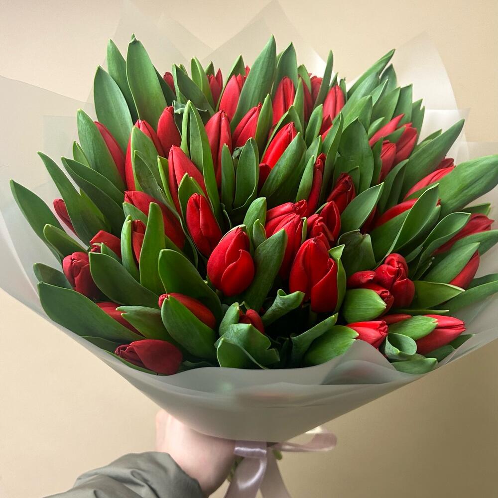 Розовые тюльпаны — свежие цветы с доставкой